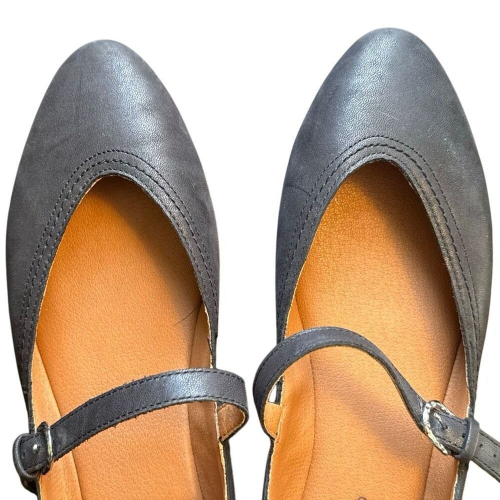 Lucky Brand Women's Black Leather Cyrena Mary Jane Flats Shoes Size 9